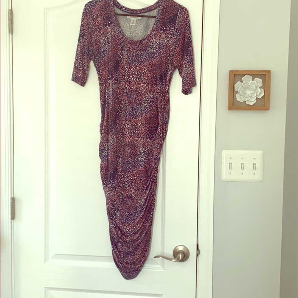 Abstract Dot Patterned Maternity Bodycon Dress